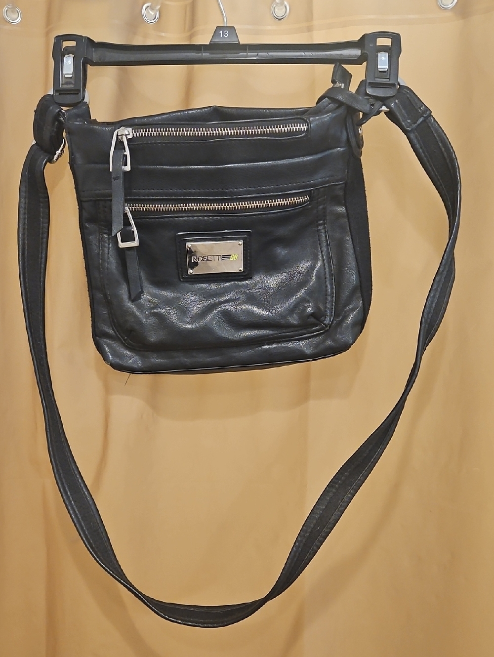 Rosetti Black Crossbody Bag with Silver Hardware